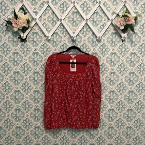 Lucky brand boho peasant top - baked Apple multi